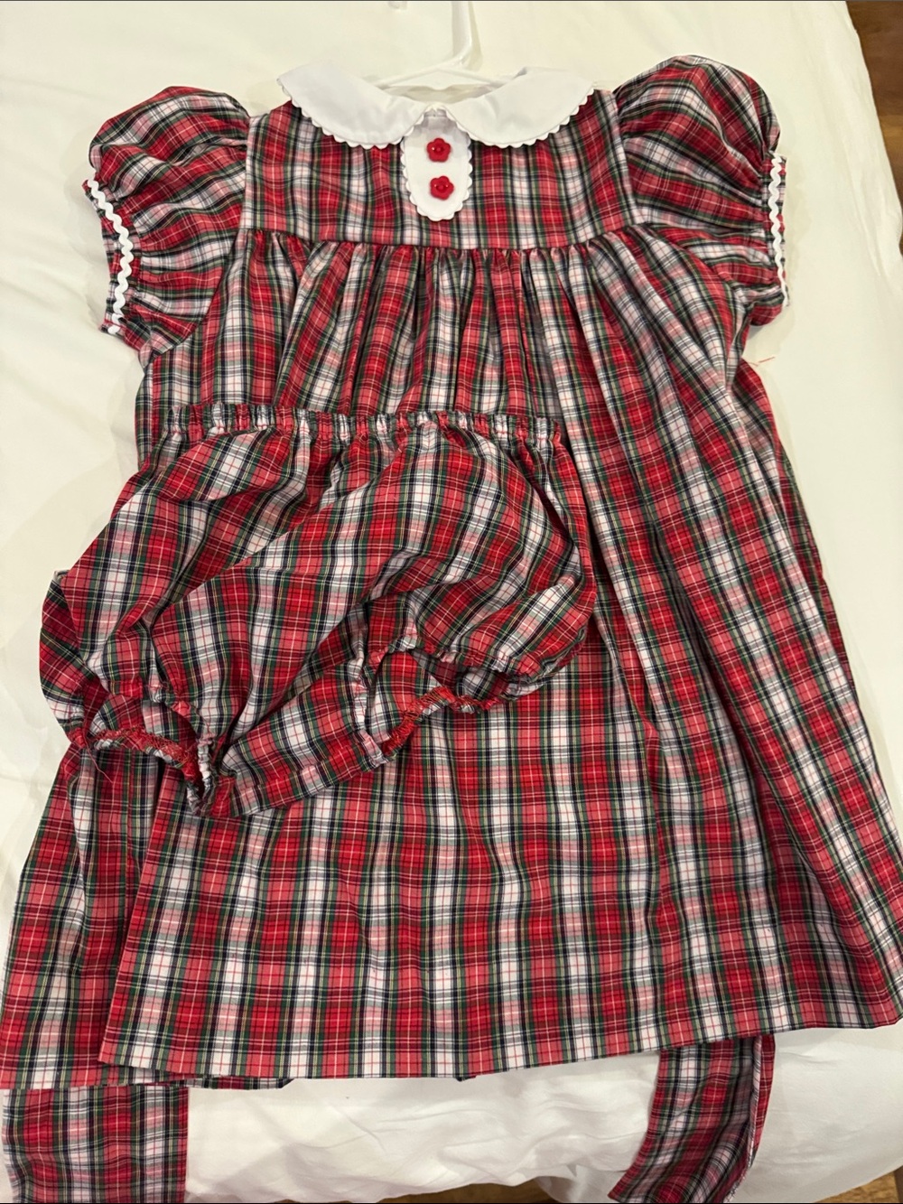 The Beaufort Bonnet Company Red and White Plaid Peter Pan Collar Dress